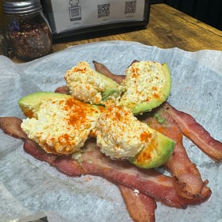 Egg salad stuffed avocados